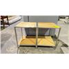 Image 1 : 2 2 TIER METAL & WOOD SIDE TABLES 15" X 15" X 18"
