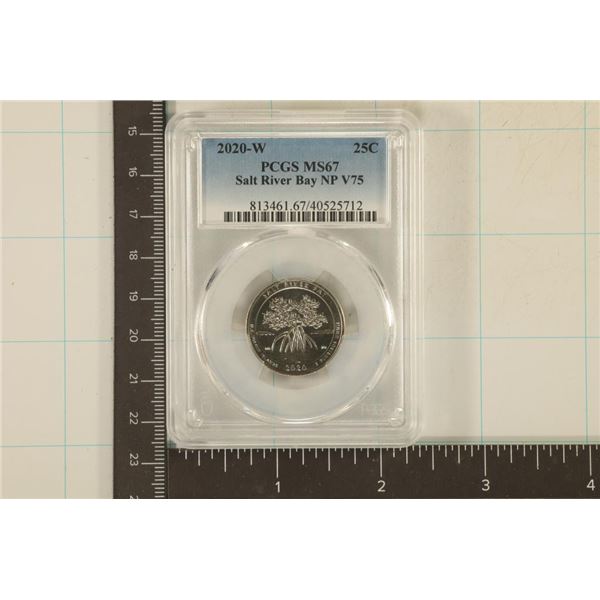2020-W SALT RIVER BAY N.P. V75 QUARTER PCGS MS67