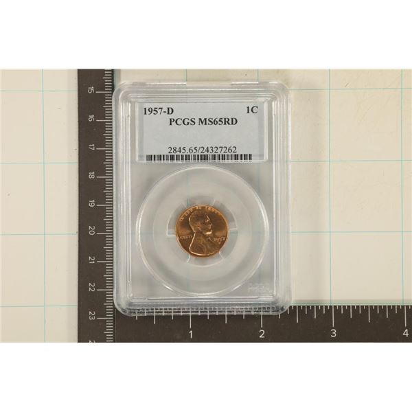 1957-D LINCOLN WHEAT CENT PCGS MS65RD