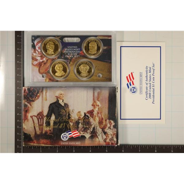 2008 US PRESIDENTIAL DOLLAR 4 COIN PROOF SET IN