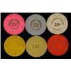 Image 2 : 6-PLASTIC CASINO GAMING TOKENS 3-25 CENT, 2-50