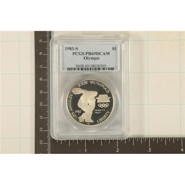1983-S US OLYMPIC SILVER DOLLAR PCGS PR69 DCAM