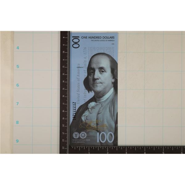 ORNAMENTAL US $100 POLYMER BENJAMIN FRANKLIN