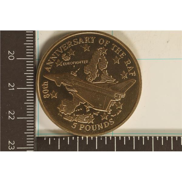 1998 GIBRALTAR 5 POUND BRILLIANT UNC 80TH