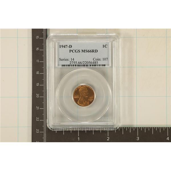 1947-D LINCOLN WHEAT CENT PCGS MS66RD
