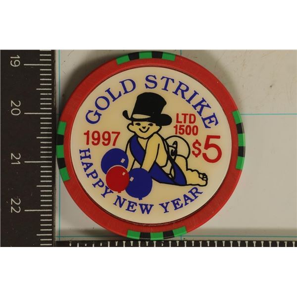 $5 GOLD STRIKE CASINO CHIP BOULDER CITY, NEVADA