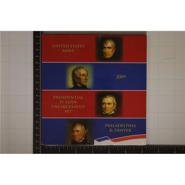 2009 US PRESIDENTIAL DOLLAR 8 COIN UNC SET SEALED