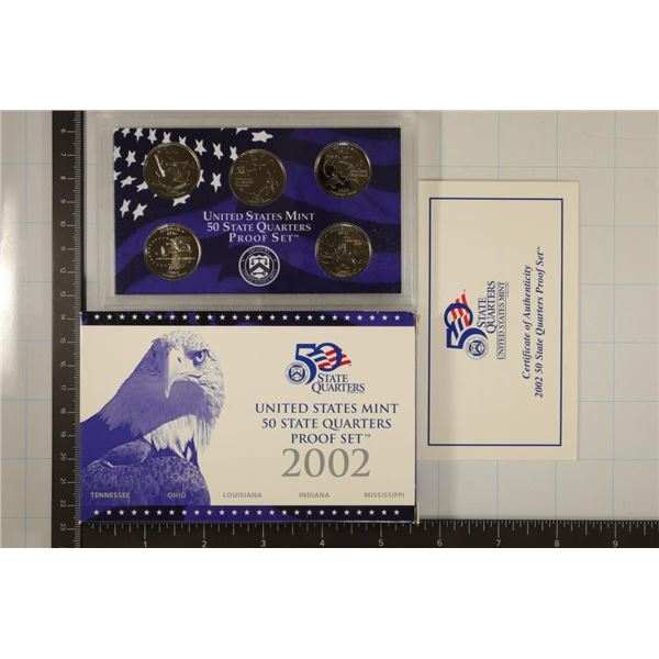 2002 US 50 STATE QUARTERS PROOF SET WITH BOX &