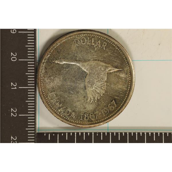 1867-1967 CANADA SILVER $1 .6000 OZ. ASW TONED