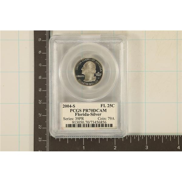2004-S SILVER FLORIDA QUARTER PCGS PR70 DCAM