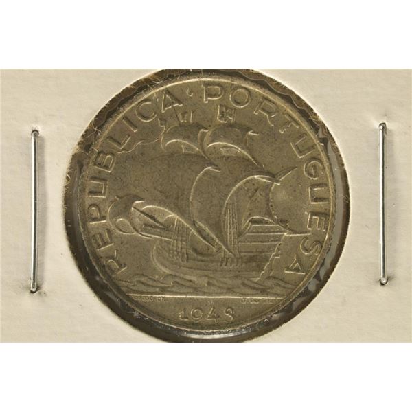 ERROR 1943 PORTUGAL SILVER 2 1/2 ESCUDOS .0731
