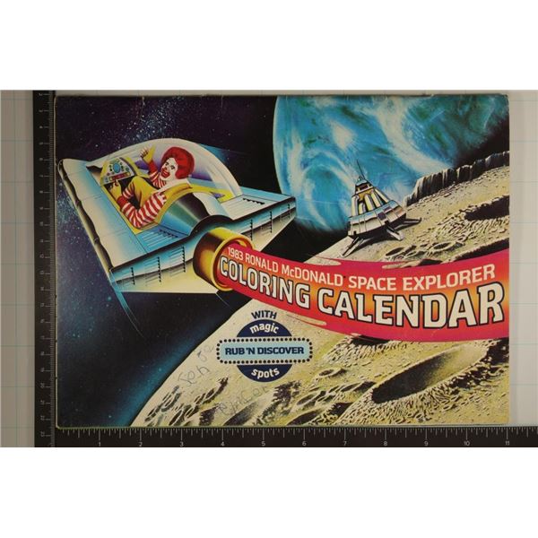 1983 RONALD MCDONALD SPACE EXPLORER COLORING