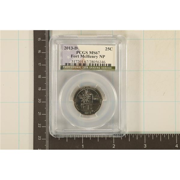 2013-D FORT MCHENRY N.P. QUARTER PCGS MS67