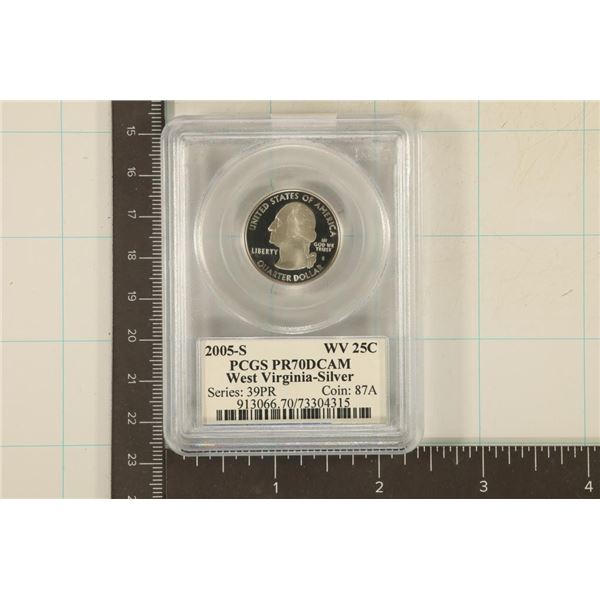 2005-S SILVER WEST VIRGINIA QUARTER PCGS PR70