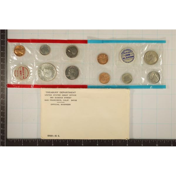 1968 US MINT SET (UNC) P/D (WITH ENVELOPE) WITH