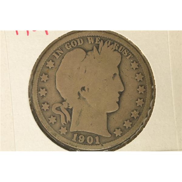1901-O SILVER BARBER HALF DOLLAR