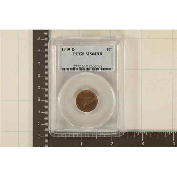 1949-D LINCOLN WHEAT CENT PCGS MS64RB
