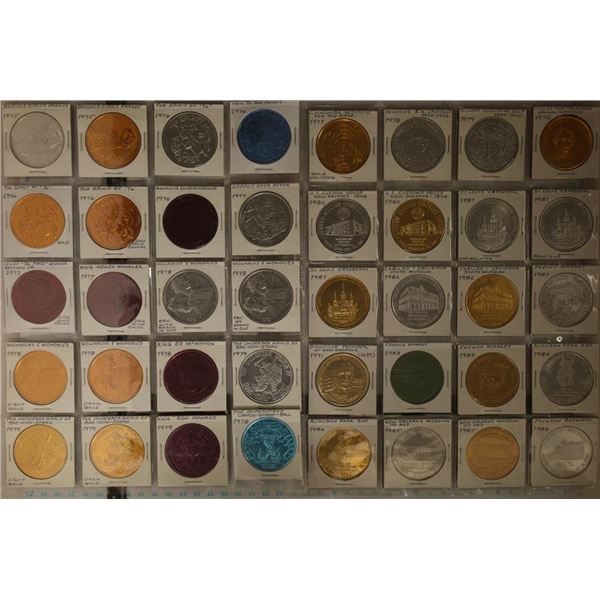 40 ASSORTED ALUMINUM COLORIZED MARDI GRAS TOKENS