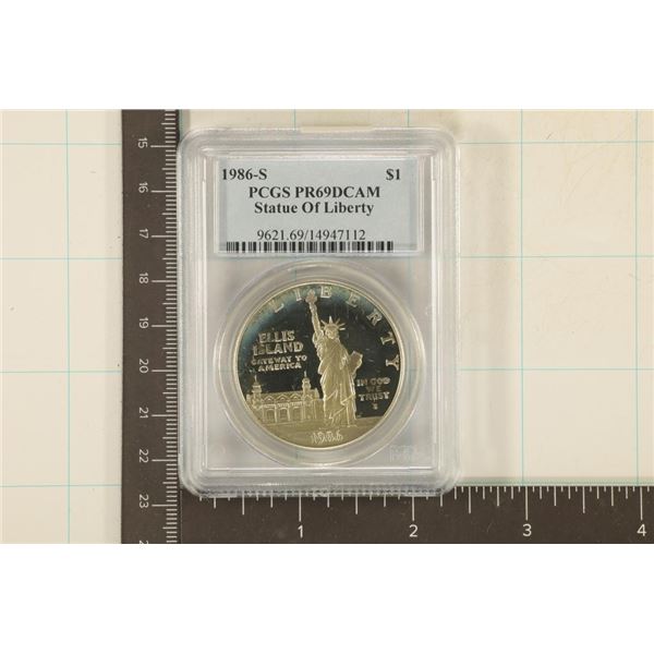 1986-S US STATUE OF LIBERTY SILVER DOLLAR PCGS