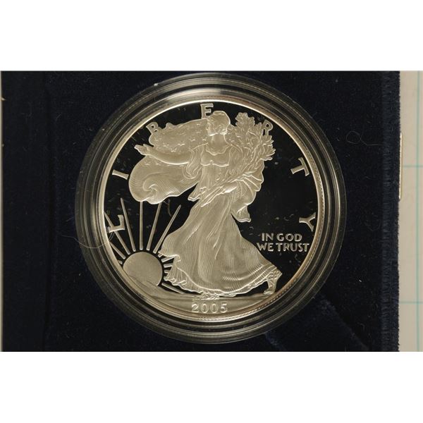 2005-"W" PROOF AMERICAN SILVER EAGLE WITH BOX