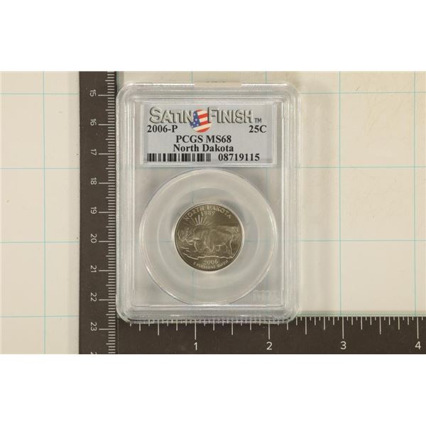 2006-P NORTH DAKOTA QUARTER PCGS MS68 SATIN FINISH