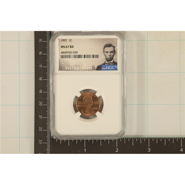 1997 LINCOLN CENT NGC MS67RD