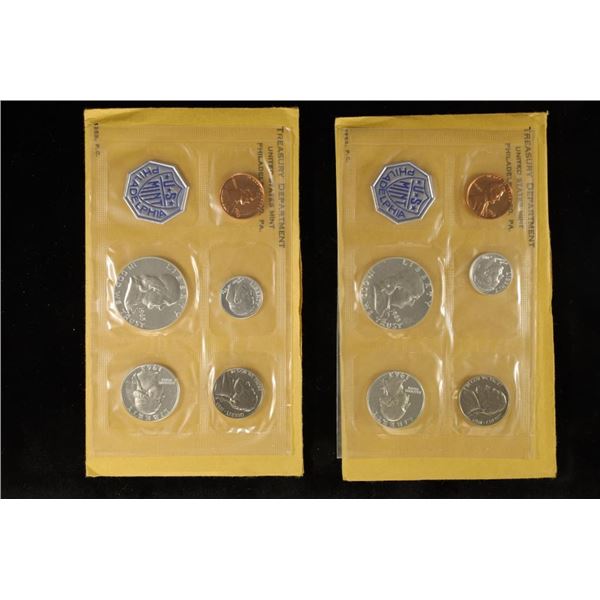 2-1963 US SILVER PROOF SETS (WITH ENVELOPES)