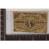 Image 1 : 1863 US THREE CENT FRACTIONAL CURRENCY