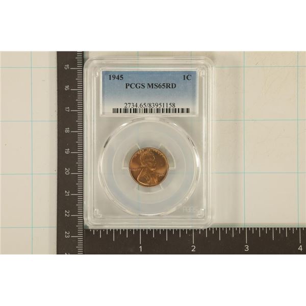 1945 LINCOLN WHEAT CENT PCGS MS65RD