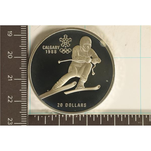 1985 CANADA SILVER PF. CALGARY $20 COIN 1.001 OZ
