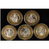 Image 1 : SET OF 5-CASINO $10 SILVER TOKENS (UNC), CAESARS