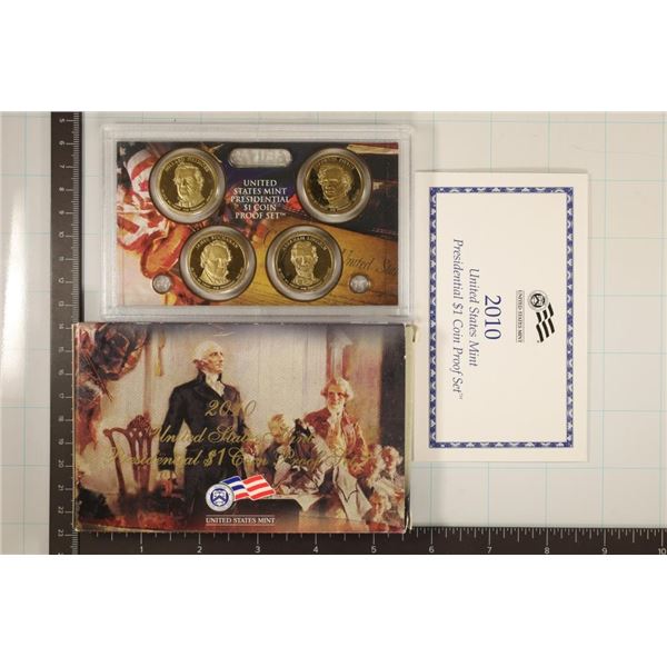 2010 US PRESIDENTIAL DOLLAR 4 COIN PF SET WITH BOX