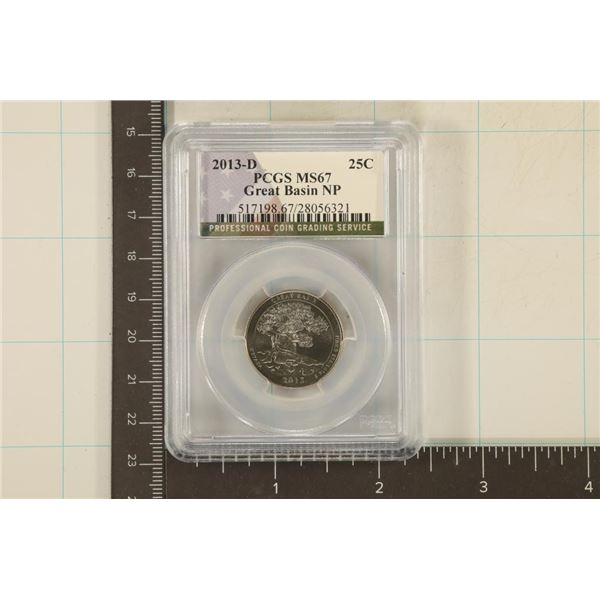 2013-D GREAT BASIN N.P. QUARTER PCGS MS67
