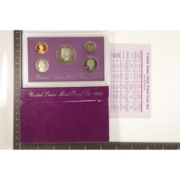 1988 US PROOF SET (WITH BOX) & WITH CERTIFICATE