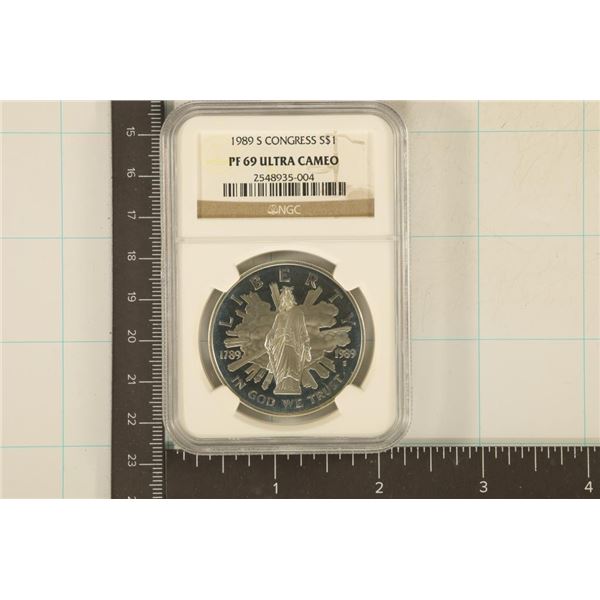 1989-S CONGRESS US SILVER DOLLAR NGC PF69