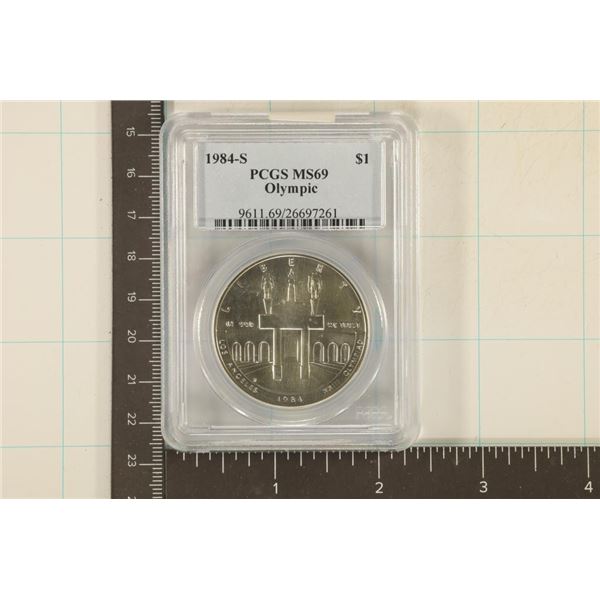 1984-S US OLYMPIC SILVER DOLLAR PCGS MS69