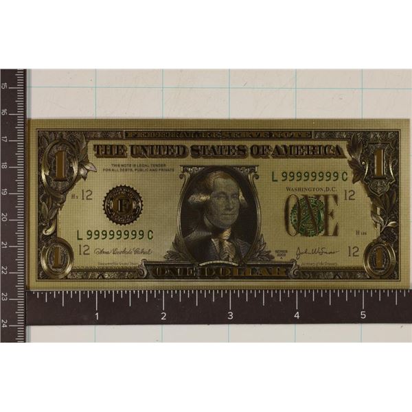 2003-A GOLD FOIL US $1 L99999999C CRISP UNC