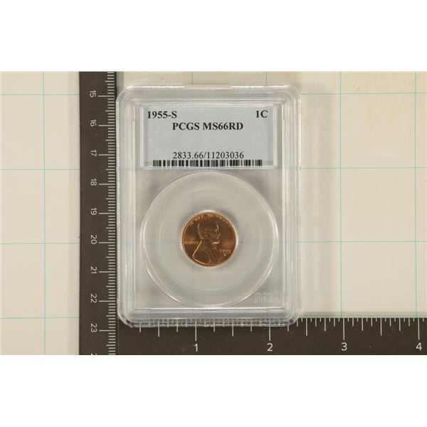 1955-S LINCOLN WHEAT CENT PCGS MS66RD