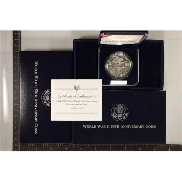 1991-95 WWII 50TH ANNIVERSARY US SILVER DOLLAR PF