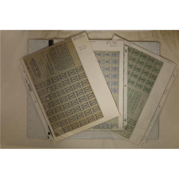 6 SHEETS OF US PRICE ADMINISTRATION FUEL RATION