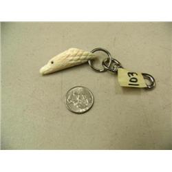 White ivory eagle head key chain #579F (2)