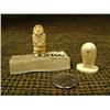 Image 1 : Lot of 2: scrimshawed walrus by Carson Sockpik and carved ivory Eskimo man (2)