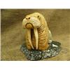 Image 3 : 9" long carved walrus by Michael Scott 7" tall (2)