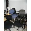 Image 1 : Lot of 2 plastic chairs, 1 wood folding chair, 2 folding canvas chairs, 4 office chairs and Sharp st