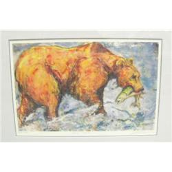 Framed and matted, signed and numbered print "Fresh Catch" by Richard T. Schanche, 217/1000, 24"x18"