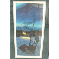 Framed and matted, signed and numbered Charles Gause print, 1040/1049, 29"x18" (206)