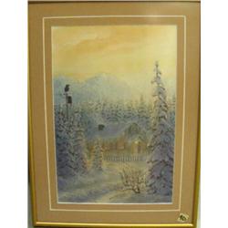 Framed and matted, signed and numbered print by Kolstad, 27/50, 13"x17.75" (206)