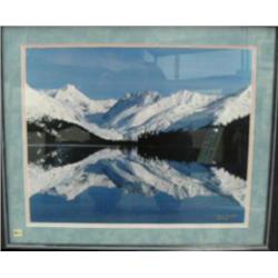 Framed and matted, signed, photo of "Portage spring" by Leo Keeler, 27"x23" (206)