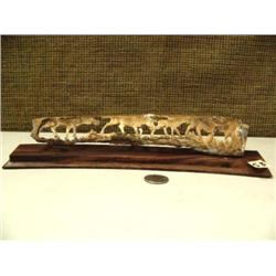Mammoth ivory 10" long, relief carved of 4 moose #M036 (2)