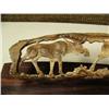 Image 2 : Mammoth ivory 10" long, relief carved of 4 moose #M036 (2)